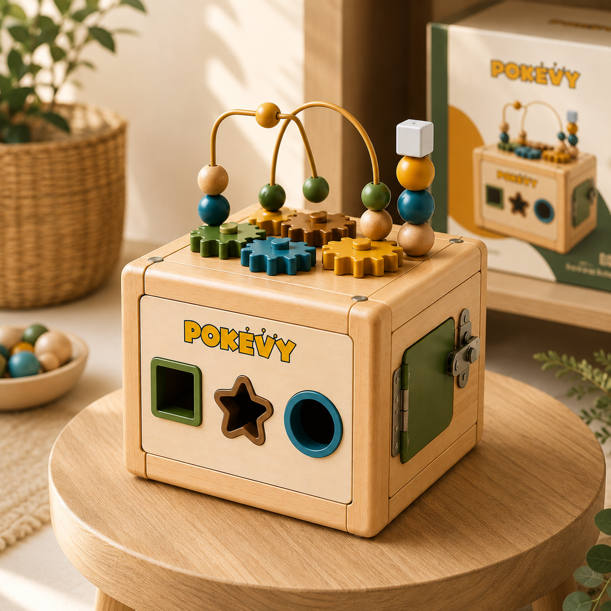 Pokevy BusyBoard Montessori Activity Cube
