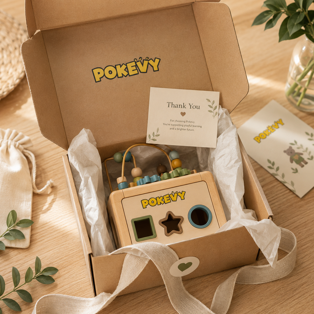 Pokevy BusyBoard Montessori Activity Cube