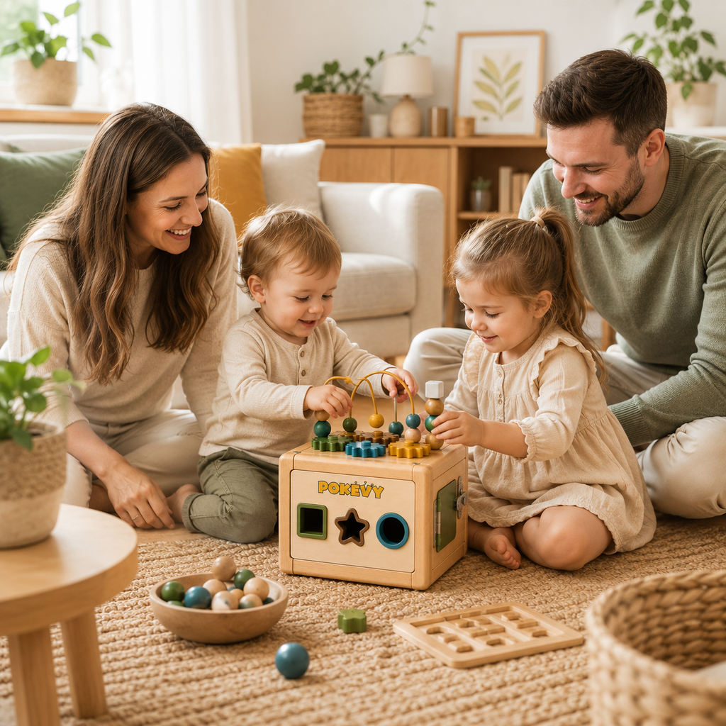 Pokevy BusyBoard Montessori Activity Cube